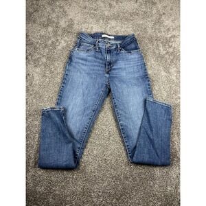 Womens Levi's 721 High Rise Skinny Stretch Jeans. Size 29‎ Blue measure 24x26